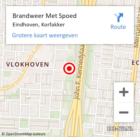 Locatie op kaart van de 112 melding: Brandweer Met Spoed Naar Eindhoven, Korfakker op 21 april 2024 10:36