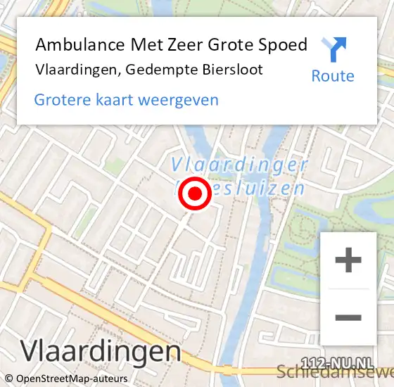 Locatie op kaart van de 112 melding: Ambulance Met Zeer Grote Spoed Naar Vlaardingen, Gedempte Biersloot op 21 april 2024 11:45