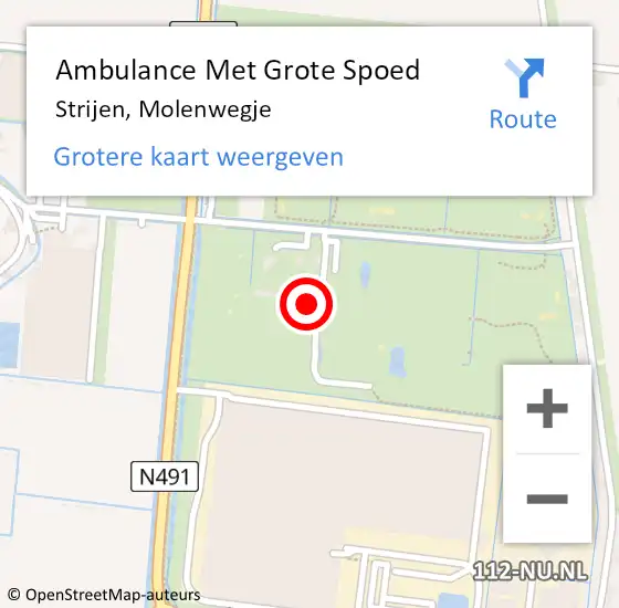 Locatie op kaart van de 112 melding: Ambulance Met Grote Spoed Naar Strijen, Molenwegje op 21 april 2024 12:28