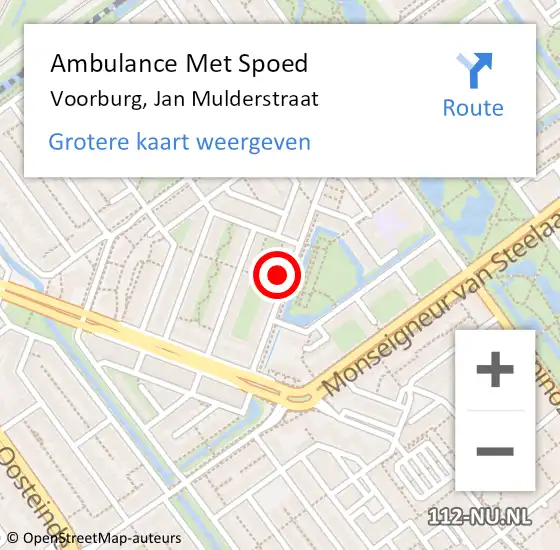 Locatie op kaart van de 112 melding: Ambulance Met Spoed Naar Voorburg, Jan Mulderstraat op 21 april 2024 12:38