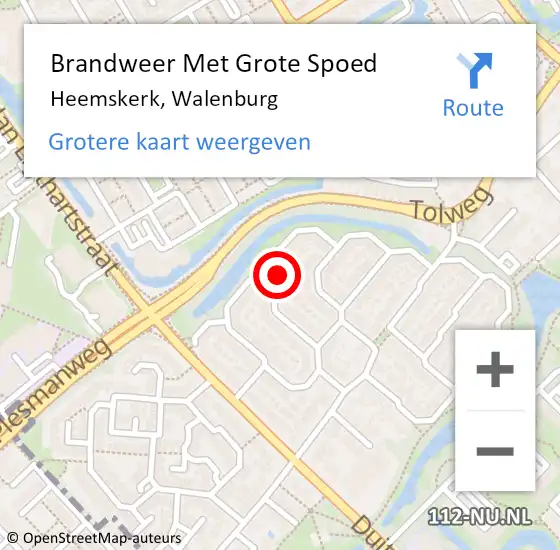 Locatie op kaart van de 112 melding: Brandweer Met Grote Spoed Naar Heemskerk, Walenburg op 21 april 2024 13:50