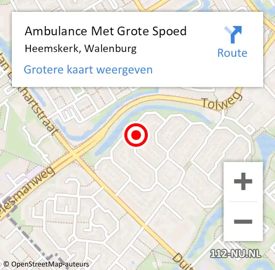 Locatie op kaart van de 112 melding: Ambulance Met Grote Spoed Naar Heemskerk, Walenburg op 21 april 2024 13:52