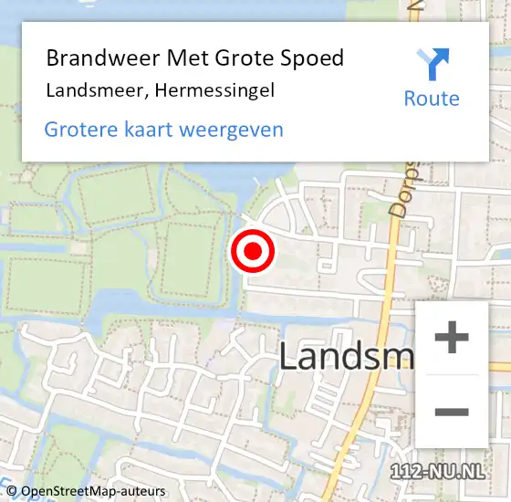 Locatie op kaart van de 112 melding: Brandweer Met Grote Spoed Naar Landsmeer, Hermessingel op 21 april 2024 14:10