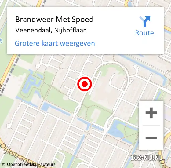 Locatie op kaart van de 112 melding: Brandweer Met Spoed Naar Veenendaal, Nijhofflaan op 21 april 2024 14:51