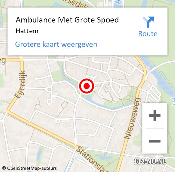 Locatie op kaart van de 112 melding: Ambulance Met Grote Spoed Naar Hattem op 21 april 2024 15:40