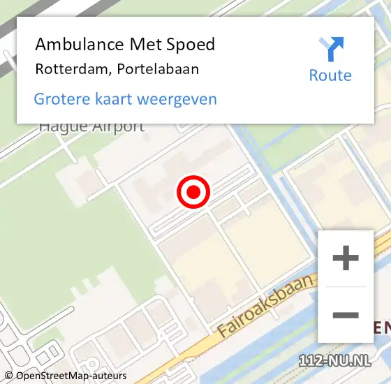 Locatie op kaart van de 112 melding: Ambulance Met Spoed Naar Rotterdam, Portelabaan op 21 april 2024 15:42