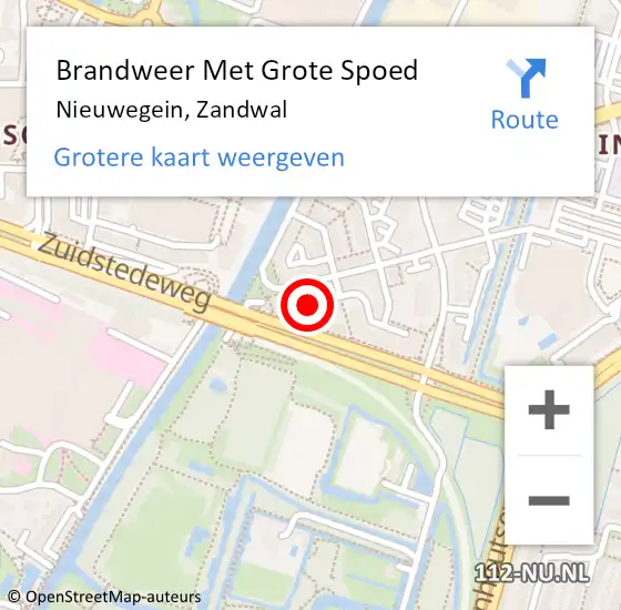 Locatie op kaart van de 112 melding: Brandweer Met Grote Spoed Naar Nieuwegein, Zandwal op 21 april 2024 15:49