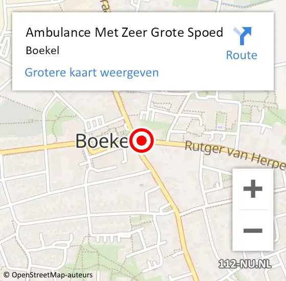 Locatie op kaart van de 112 melding: Ambulance Met Zeer Grote Spoed Naar Boekel op 21 april 2024 17:14
