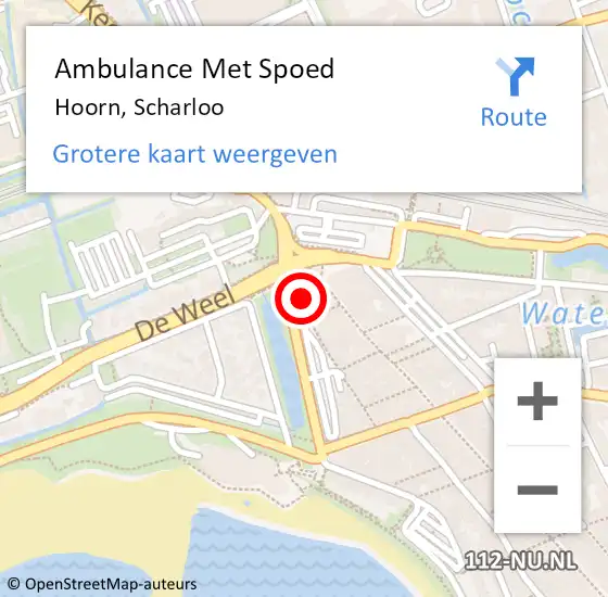 Locatie op kaart van de 112 melding: Ambulance Met Spoed Naar Hoorn, Scharloo op 21 april 2024 18:23