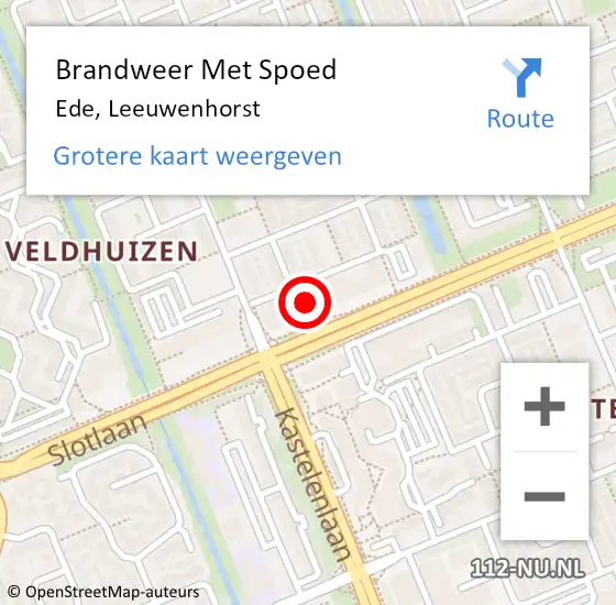 Locatie op kaart van de 112 melding: Brandweer Met Spoed Naar Ede, Leeuwenhorst op 21 april 2024 19:29