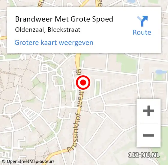 Locatie op kaart van de 112 melding: Brandweer Met Grote Spoed Naar Oldenzaal, Bleekstraat op 21 april 2024 20:07