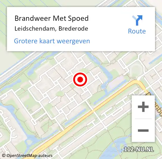 Locatie op kaart van de 112 melding: Brandweer Met Spoed Naar Leidschendam, Brederode op 21 april 2024 20:39