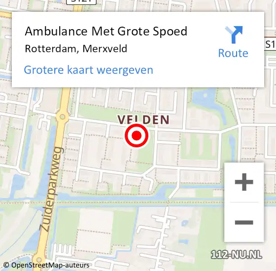 Locatie op kaart van de 112 melding: Ambulance Met Grote Spoed Naar Rotterdam, Merxveld op 21 april 2024 22:18