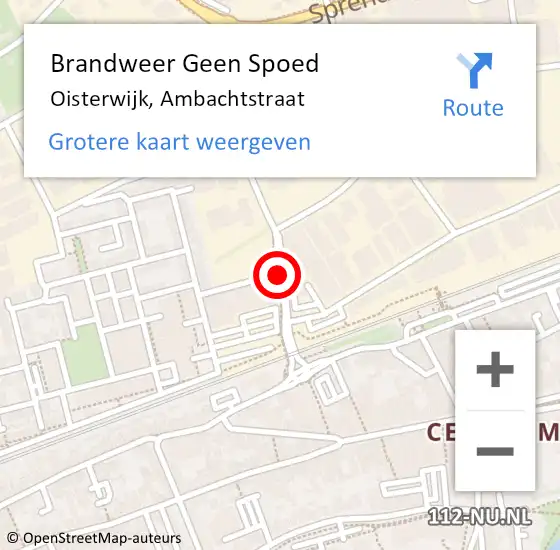 Locatie op kaart van de 112 melding: Brandweer Geen Spoed Naar Oisterwijk, Ambachtstraat op 3 oktober 2014 10:15