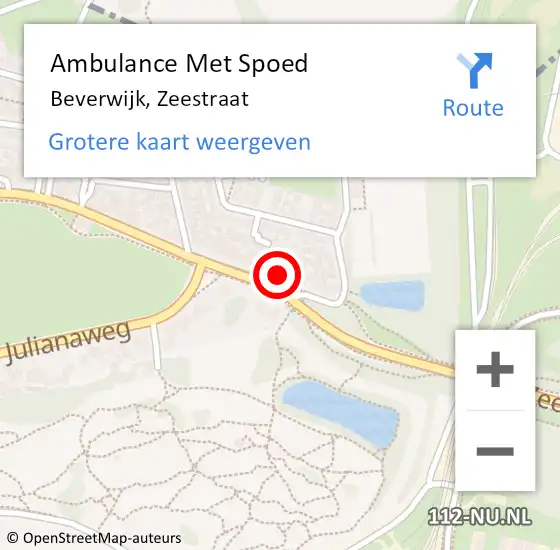 Locatie op kaart van de 112 melding: Ambulance Met Spoed Naar Beverwijk, Zeestraat op 21 april 2024 23:20