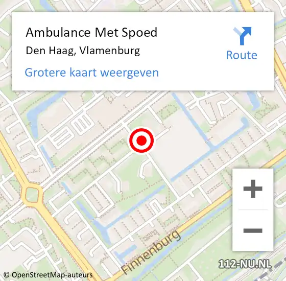 Locatie op kaart van de 112 melding: Ambulance Met Spoed Naar Den Haag, Vlamenburg op 21 april 2024 23:38