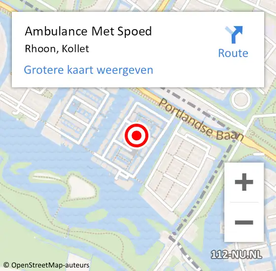 Locatie op kaart van de 112 melding: Ambulance Met Spoed Naar Rhoon, Kollet op 22 april 2024 01:50