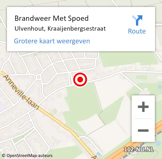 Locatie op kaart van de 112 melding: Brandweer Met Spoed Naar Ulvenhout, Kraaijenbergsestraat op 22 april 2024 01:53