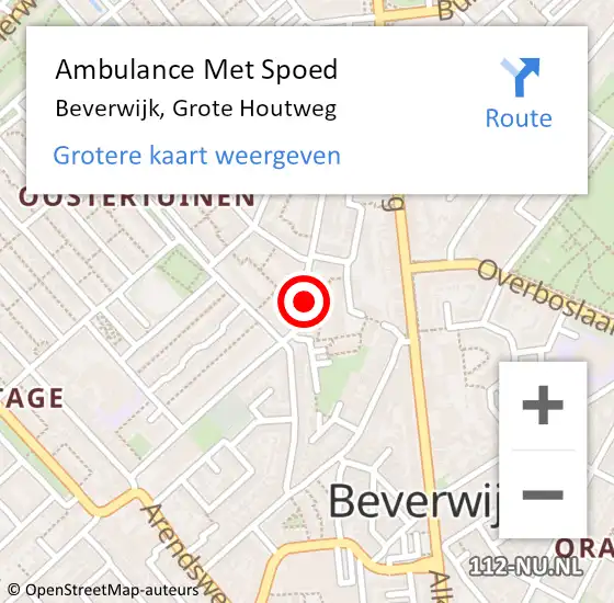 Locatie op kaart van de 112 melding: Ambulance Met Spoed Naar Beverwijk, Grote Houtweg op 22 april 2024 03:41