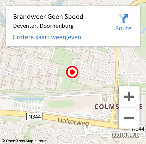 Locatie op kaart van de 112 melding: Brandweer Geen Spoed Naar Deventer, Doornenburg op 22 april 2024 05:36