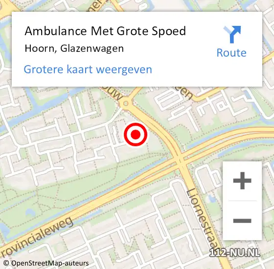 Locatie op kaart van de 112 melding: Ambulance Met Grote Spoed Naar Hoorn, Glazenwagen op 22 april 2024 06:48
