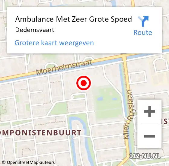 Locatie op kaart van de 112 melding: Ambulance Met Zeer Grote Spoed Naar Dedemsvaart op 22 april 2024 07:40