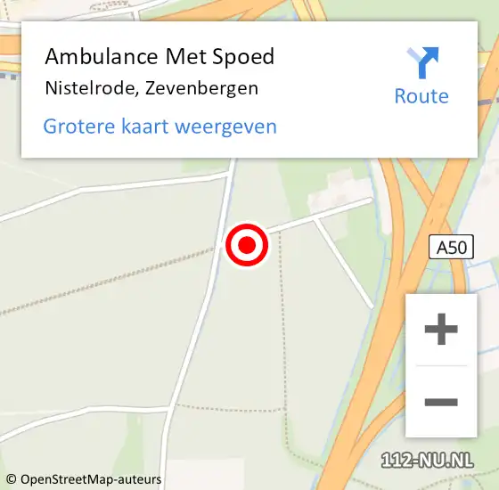 Locatie op kaart van de 112 melding: Ambulance Met Spoed Naar Nistelrode, Zevenbergen op 22 april 2024 08:31