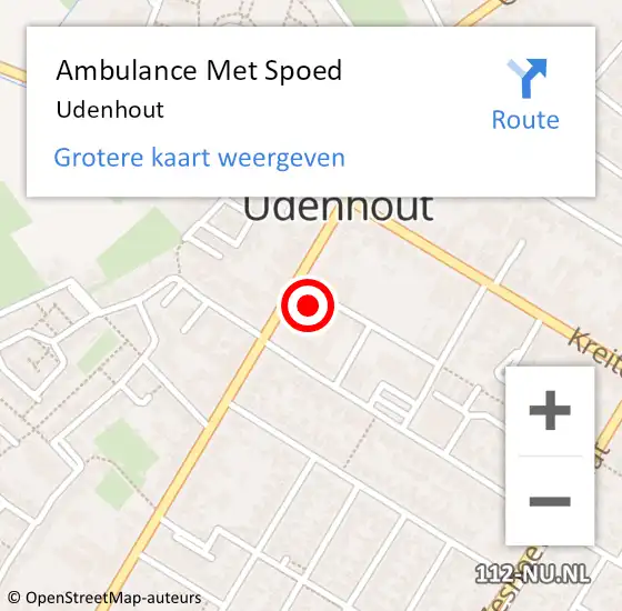 Locatie op kaart van de 112 melding: Ambulance Met Spoed Naar Udenhout op 22 april 2024 10:15