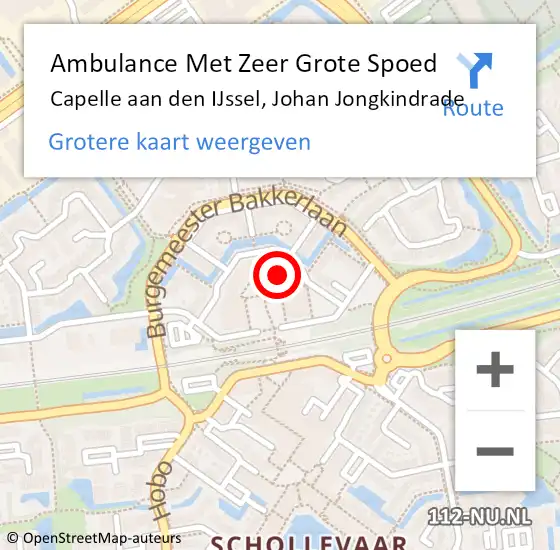 Locatie op kaart van de 112 melding: Ambulance Met Zeer Grote Spoed Naar Capelle aan den IJssel, Johan Jongkindrade op 22 april 2024 10:43