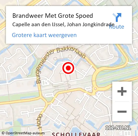 Locatie op kaart van de 112 melding: Brandweer Met Grote Spoed Naar Capelle aan den IJssel, Johan Jongkindrade op 22 april 2024 10:43