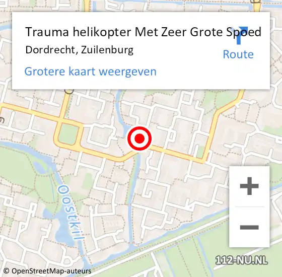 Locatie op kaart van de 112 melding: Trauma helikopter Met Zeer Grote Spoed Naar Dordrecht, Zuilenburg op 22 april 2024 11:45