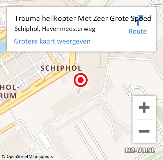 Locatie op kaart van de 112 melding: Trauma helikopter Met Zeer Grote Spoed Naar Schiphol, Havenmeesterweg op 22 april 2024 12:03