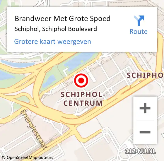 Locatie op kaart van de 112 melding: Brandweer Met Grote Spoed Naar Schiphol, Schiphol Boulevard op 22 april 2024 12:14