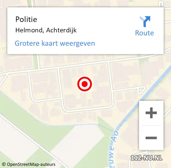 Locatie op kaart van de 112 melding: Politie Helmond, Achterdijk op 22 april 2024 14:55