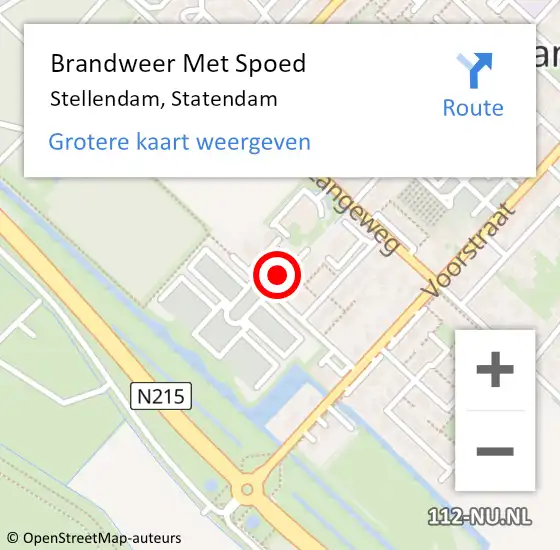 Locatie op kaart van de 112 melding: Brandweer Met Spoed Naar Stellendam, Statendam op 22 april 2024 15:01