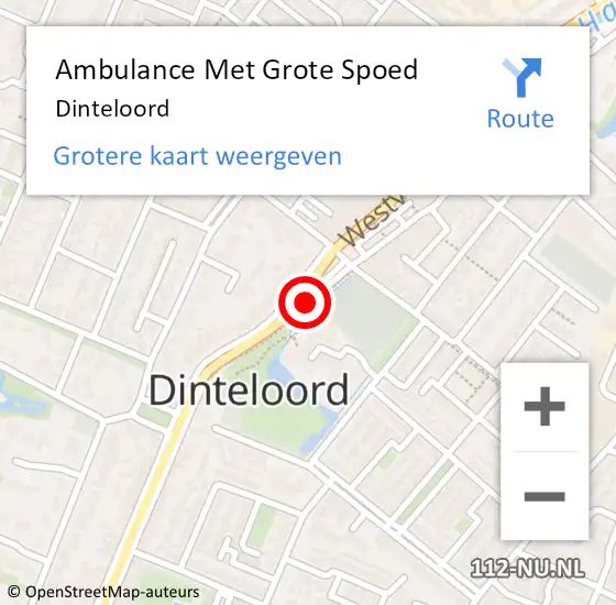Locatie op kaart van de 112 melding: Ambulance Met Grote Spoed Naar Dinteloord op 22 april 2024 15:26