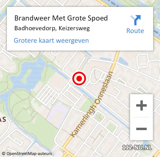Locatie op kaart van de 112 melding: Brandweer Met Grote Spoed Naar Badhoevedorp, Keizersweg op 22 april 2024 15:37