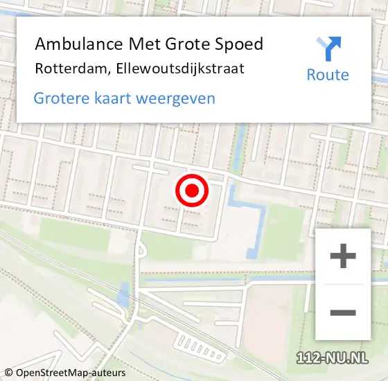 Locatie op kaart van de 112 melding: Ambulance Met Grote Spoed Naar Rotterdam, Ellewoutsdijkstraat op 22 april 2024 15:55