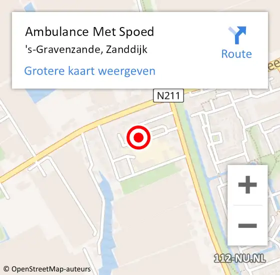 Locatie op kaart van de 112 melding: Ambulance Met Spoed Naar 's-Gravenzande, Zanddijk op 22 april 2024 18:23