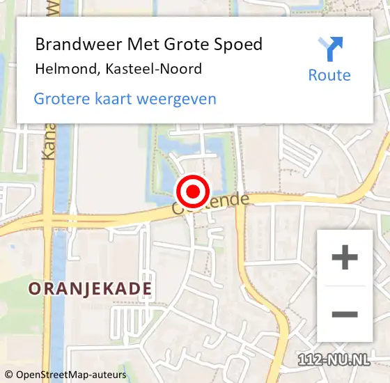 Locatie op kaart van de 112 melding: Brandweer Met Grote Spoed Naar Helmond, Kasteel-Noord op 22 april 2024 19:05