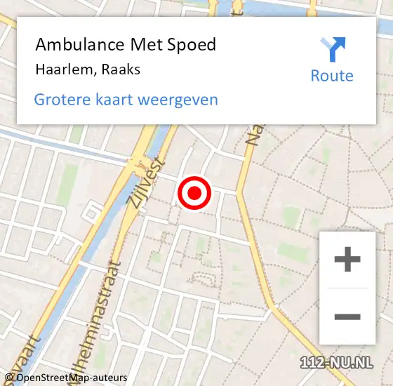 Locatie op kaart van de 112 melding: Ambulance Met Spoed Naar Haarlem, Raaks op 22 april 2024 19:13