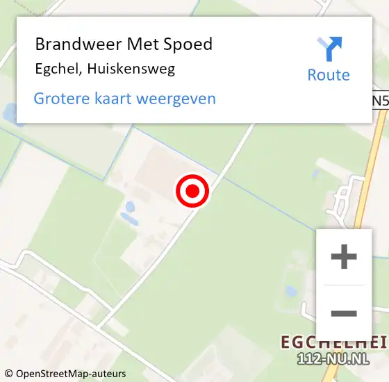 Locatie op kaart van de 112 melding: Brandweer Met Spoed Naar Egchel, Huiskensweg op 22 april 2024 19:17