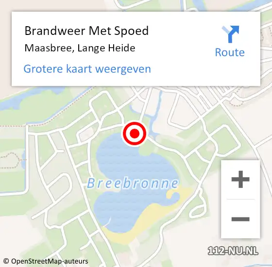 Locatie op kaart van de 112 melding: Brandweer Met Spoed Naar Maasbree, Lange Heide op 22 april 2024 19:24