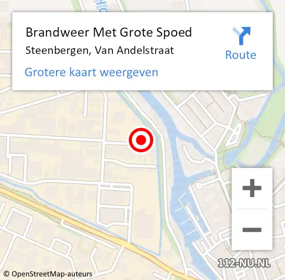 Locatie op kaart van de 112 melding: Brandweer Met Grote Spoed Naar Steenbergen, Van Andelstraat op 22 april 2024 19:51