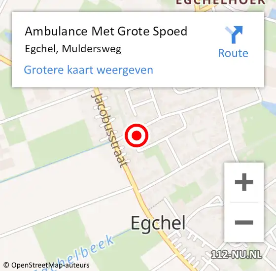 Locatie op kaart van de 112 melding: Ambulance Met Grote Spoed Naar Egchel, Muldersweg op 3 oktober 2014 11:54