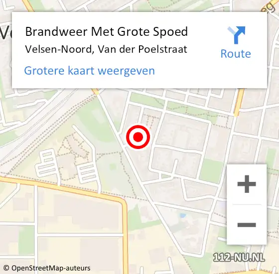 Locatie op kaart van de 112 melding: Brandweer Met Grote Spoed Naar Velsen-Noord, Van der Poelstraat op 22 april 2024 22:22