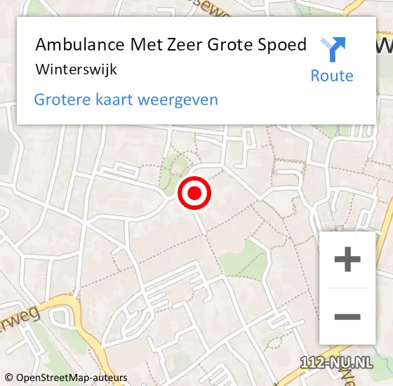 Locatie op kaart van de 112 melding: Ambulance Met Zeer Grote Spoed Naar Winterswijk op 22 april 2024 22:53