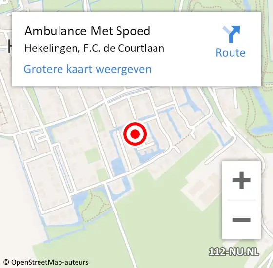Locatie op kaart van de 112 melding: Ambulance Met Spoed Naar Hekelingen, F.C. de Courtlaan op 22 april 2024 23:23