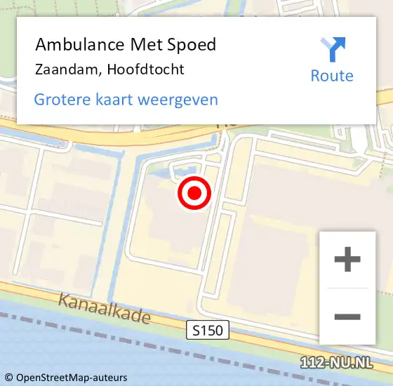 Locatie op kaart van de 112 melding: Ambulance Met Spoed Naar Zaandam, Hoofdtocht op 23 april 2024 01:14