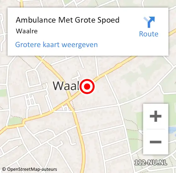 Locatie op kaart van de 112 melding: Ambulance Met Grote Spoed Naar Waalre op 23 april 2024 05:10